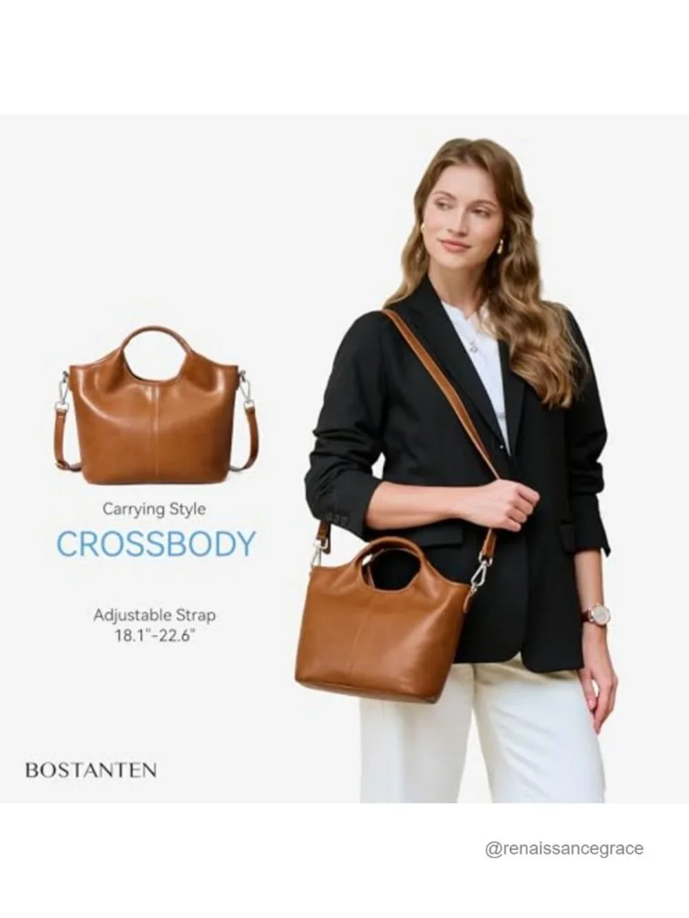 Vegan Leather Satchel Crossbody Purse with Adjustable Strap, Multi Pockets